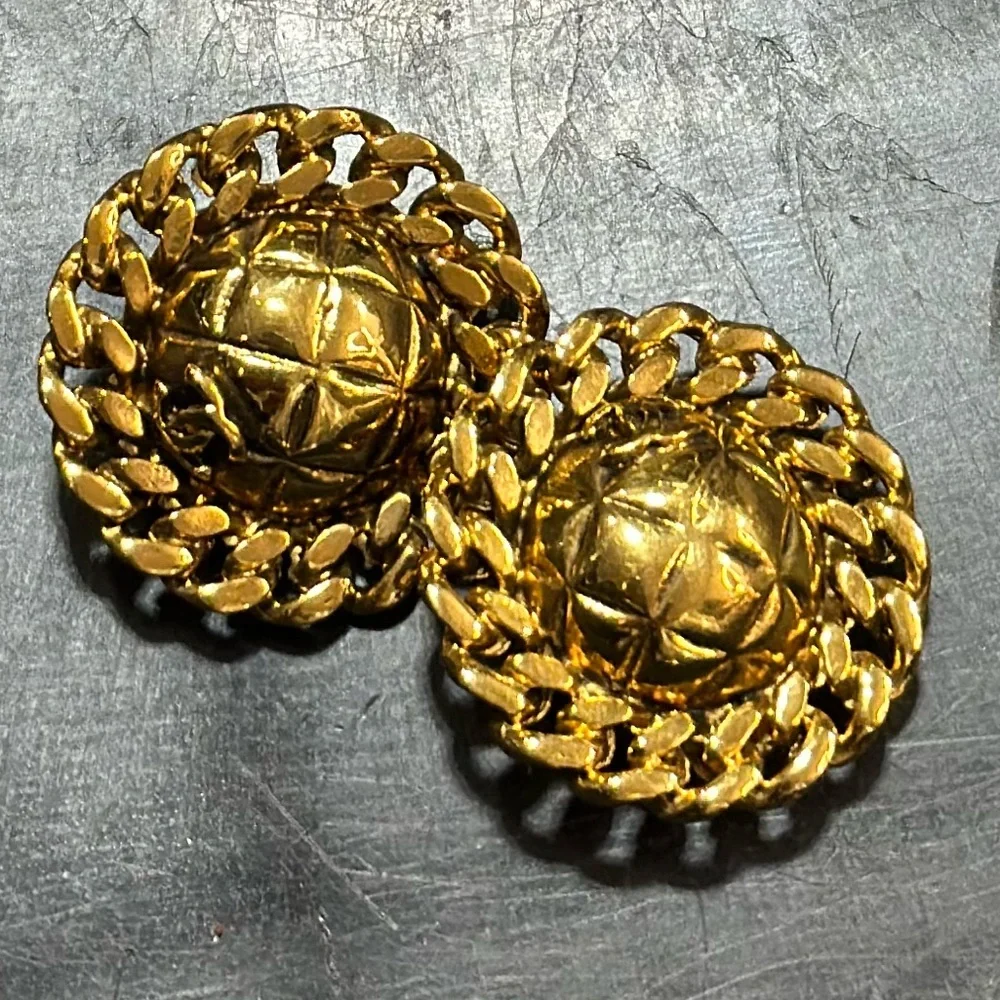 Chanel 24K Gold Plated Earrings